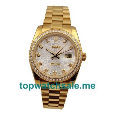 UK Golden Dials Gold Rolex Lady-Datejust 179138 Replica Watches