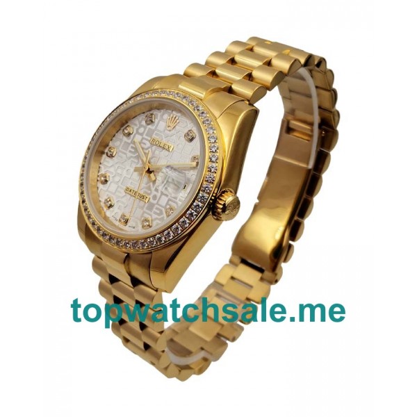 UK Golden Dials Gold Rolex Lady-Datejust 179138 Replica Watches