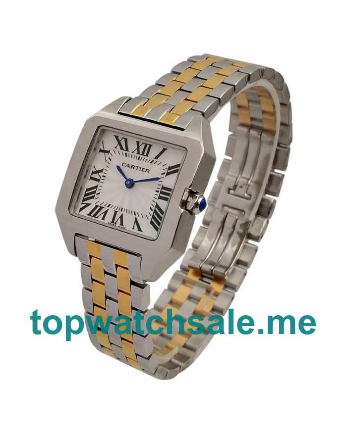 UK White Dials Steel And Gold Cartier Santos W25066Z6 Replica Watches