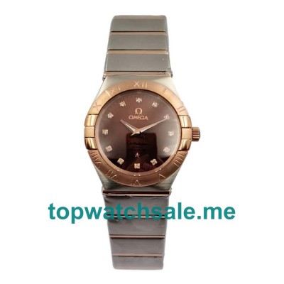 UK Brown Dials Steel And Rose Gold Omega Constellation 131.20.28.60.63.001 Replica Watches