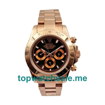 UK Black Dials Rose Gold Rolex Daytona 116505 Replica Watches