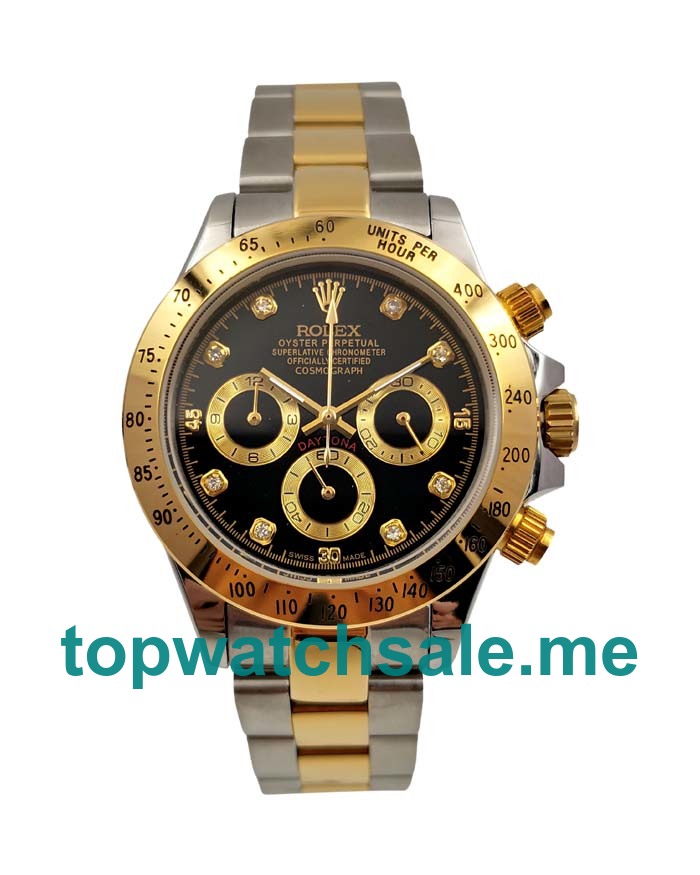 UK Black Dials Steel And Gold Rolex Daytona 116523 Replica Watches