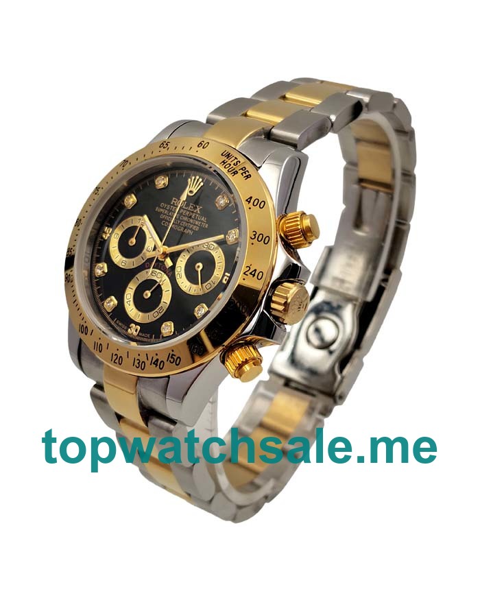 UK Black Dials Steel And Gold Rolex Daytona 116523 Replica Watches