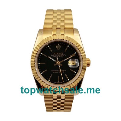 UK Black Dials Gold Rolex Datejust 116238 Replica Watches