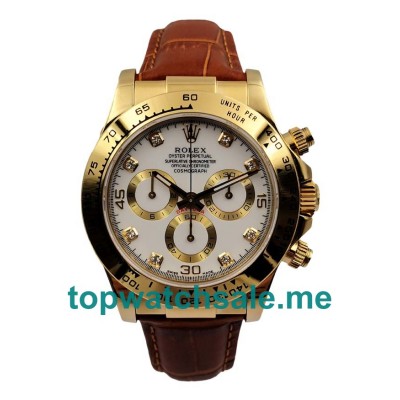 UK White Dials Gold Rolex Cosmograph Daytona 116508 JH Replica Watches