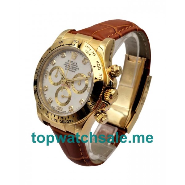 UK White Dials Gold Rolex Cosmograph Daytona 116508 JH Replica Watches