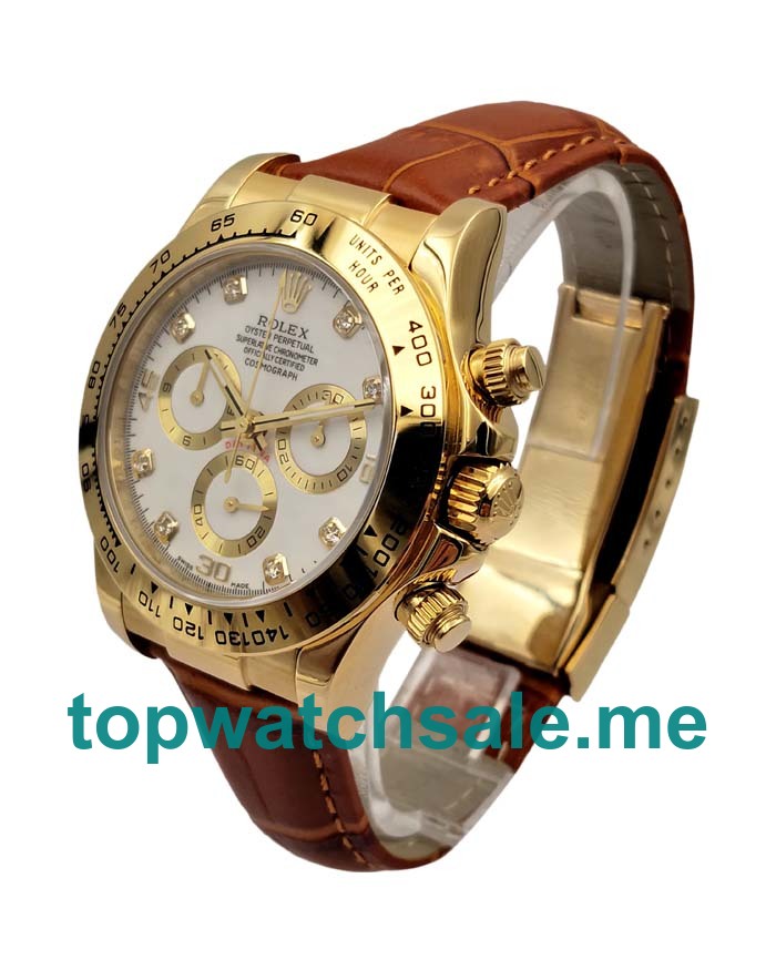 UK White Dials Gold Rolex Cosmograph Daytona 116508 JH Replica Watches