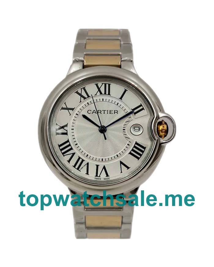 UK Silver Dials Steel And Gold Cartier Ballon Bleu W69009Z3 Replica Watches