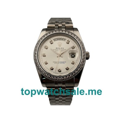 UK White Dials Steel Rolex Day-Date 18239 Replica Watches