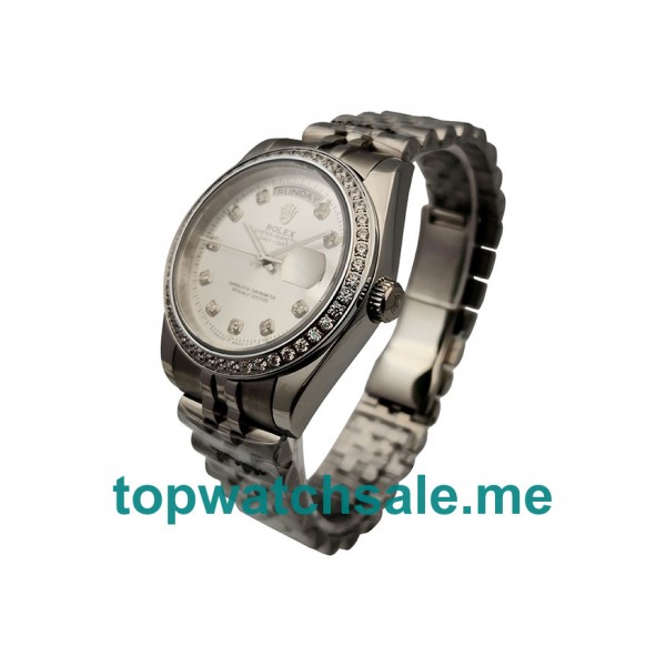 UK White Dials Steel Rolex Day-Date 18239 Replica Watches