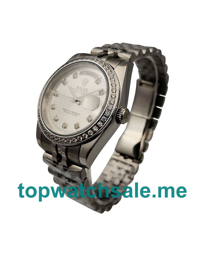 UK White Dials Steel Rolex Day-Date 18239 Replica Watches