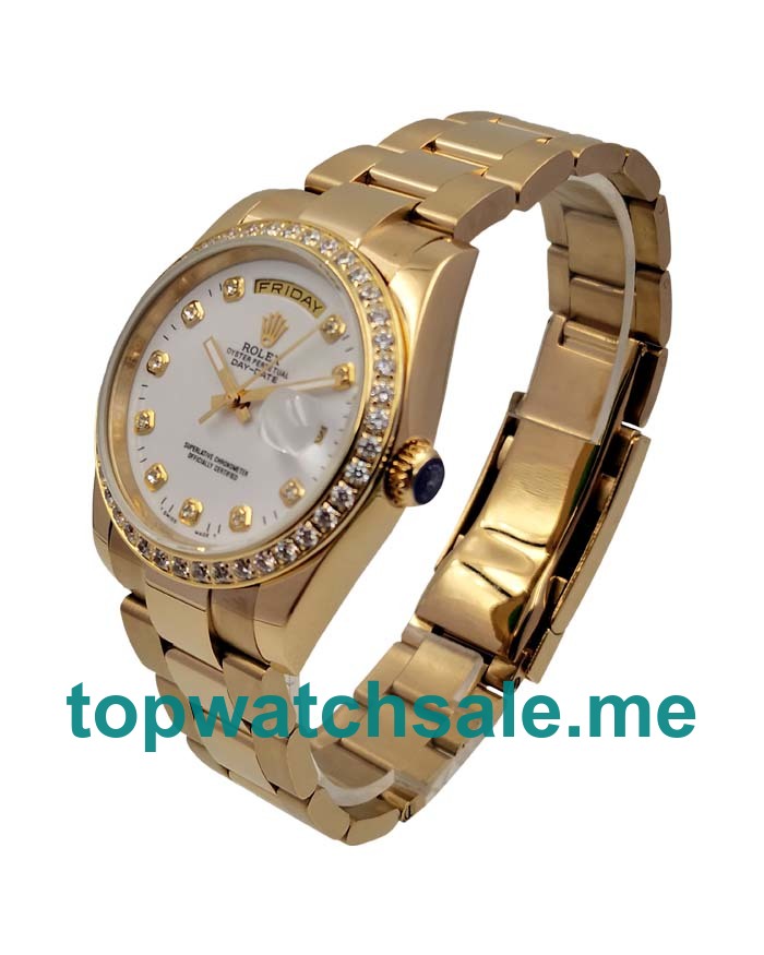 UK White Dials Gold Rolex Day-Date 18048 Replica Watches