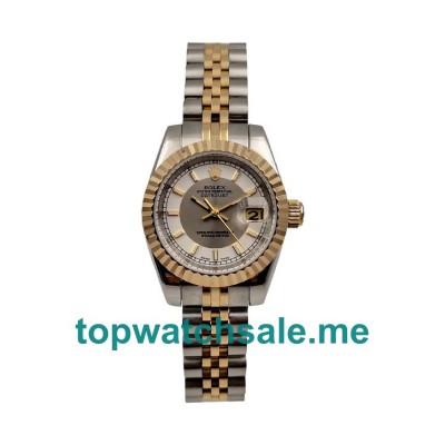 UK White Dials Steel And Gold Rolex Lady-Datejust 179173 Replica Watches