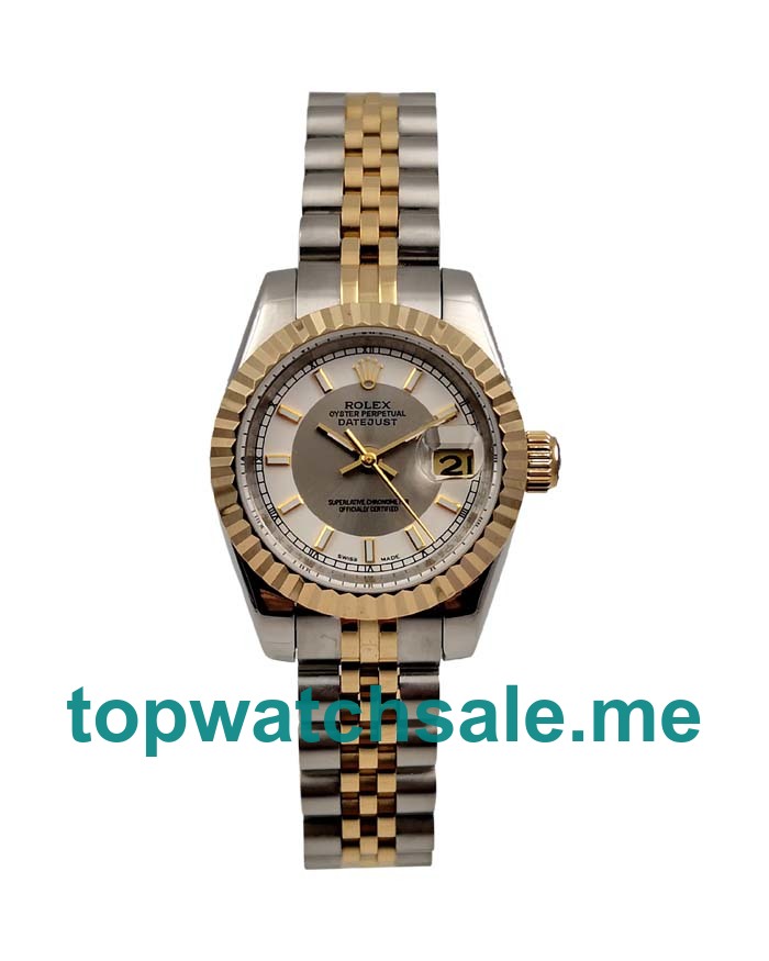 UK White Dials Steel And Gold Rolex Lady-Datejust 179173 Replica Watches