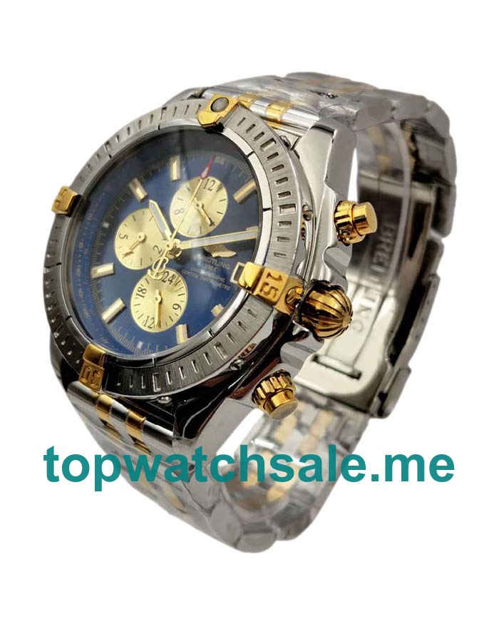 UK Blue Dials Steel And Gold Breitling Chronomat Evolution B13356 Replica Watches