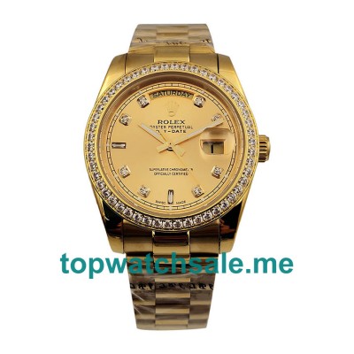 UK Champagne Dials Gold Rolex Day-Date 18038 Replica Watches