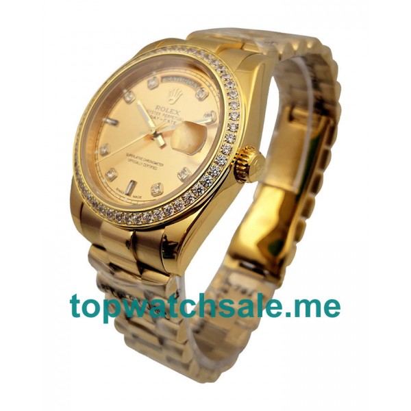 UK Champagne Dials Gold Rolex Day-Date 18038 Replica Watches