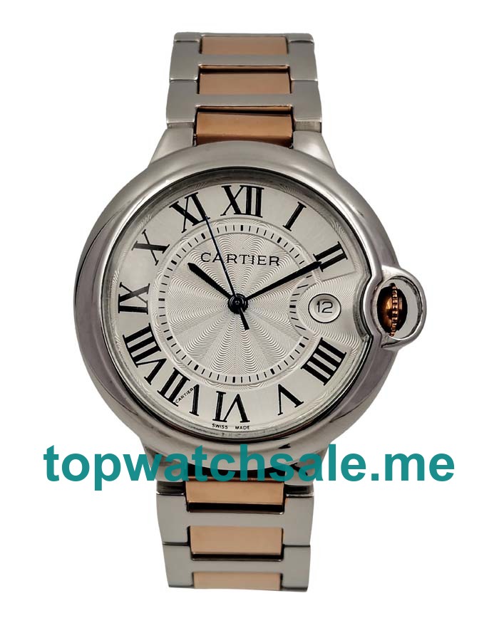 UK Silver Dials Steel And Rose Gold Cartier Ballon Bleu W69009Z3 Replica Watches