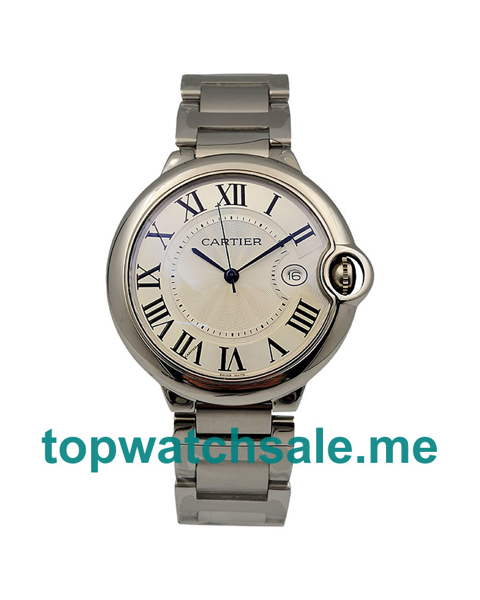 UK Silver Dials Steel Ballon Bleu De Cartier W69012Z4 Replica Watches