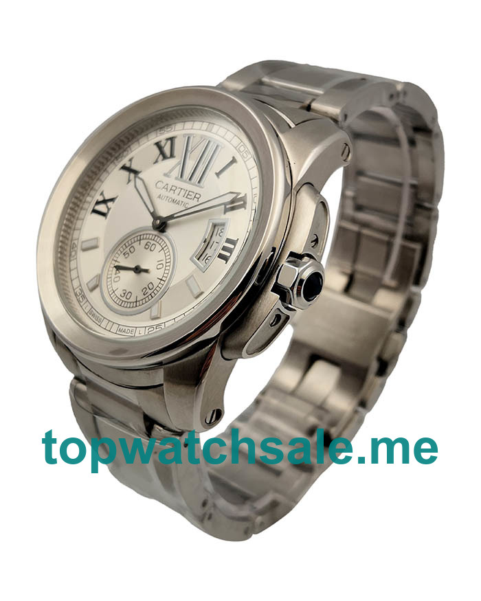 UK Silver Dials Steel Calibre De Cartier W7100015 Replica Watches