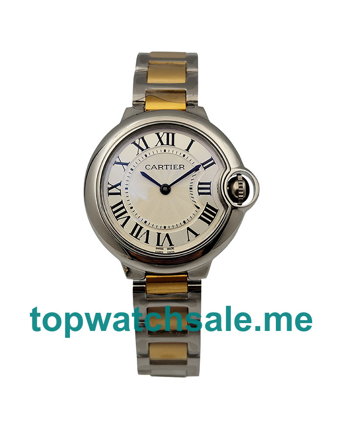 UK Silver Dials Steel And Gold Cartier Ballon Bleu W2BB0002 Replica Watches