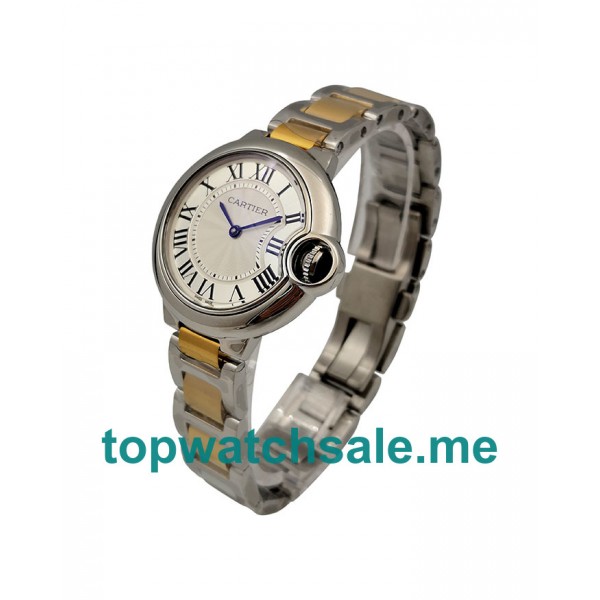 UK Silver Dials Steel And Gold Cartier Ballon Bleu W2BB0002 Replica Watches