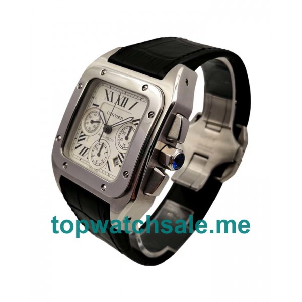 UK Silver Dials Steel Cartier Santos 100 W20090X8 Replica Watches