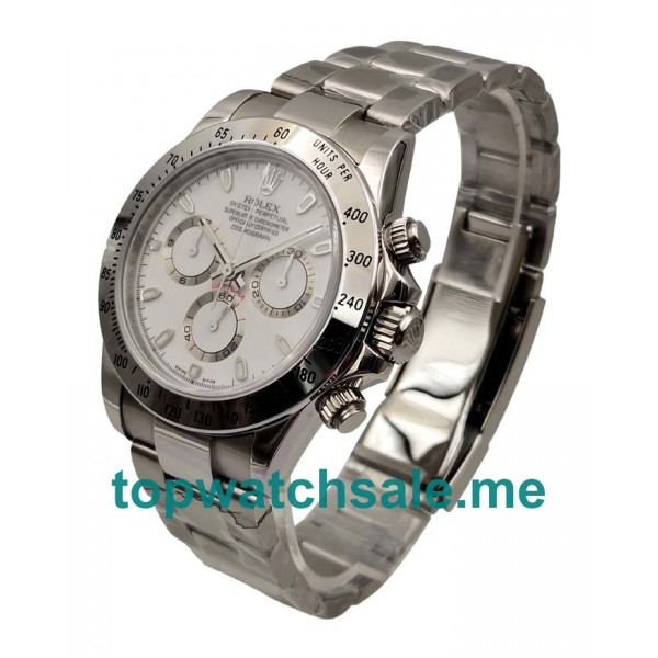 UK White Dials Steel Rolex Daytona 116520 Replica Watches