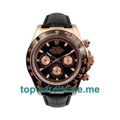 UK Black Dials Rose Gold Rolex Daytona 116515 LN Replica Watches