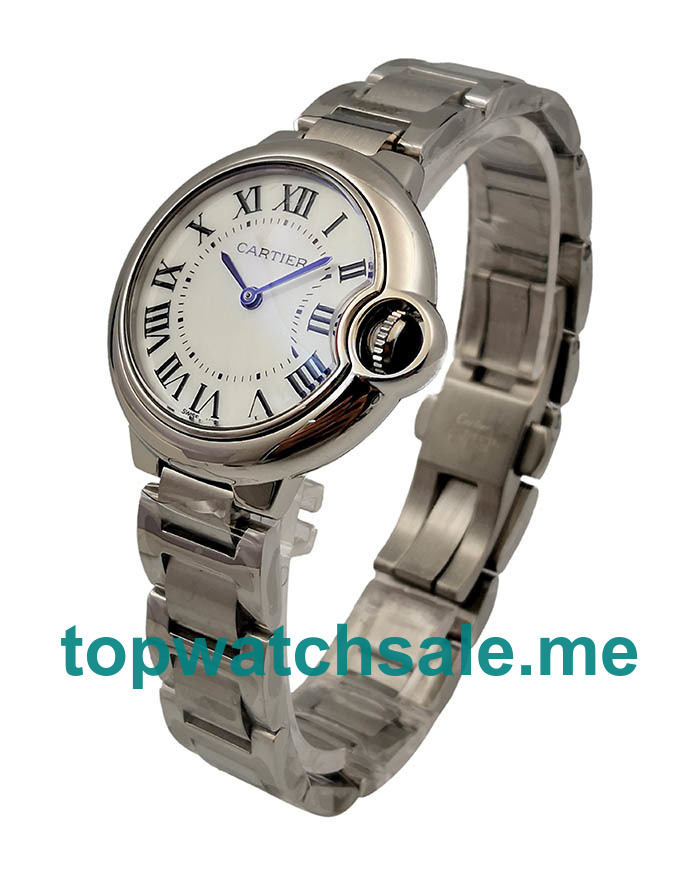 UK White Dials Steel Cartier Ballon Bleu WSBB0045 Replica Watches