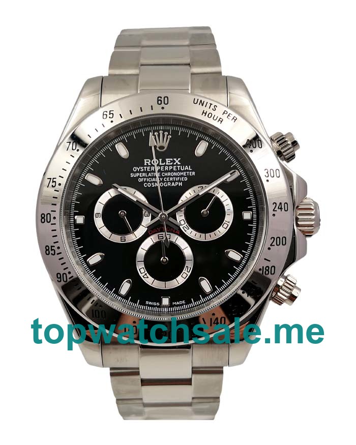 UK Black Dials Steel Rolex Daytona 116520 Replica Watches