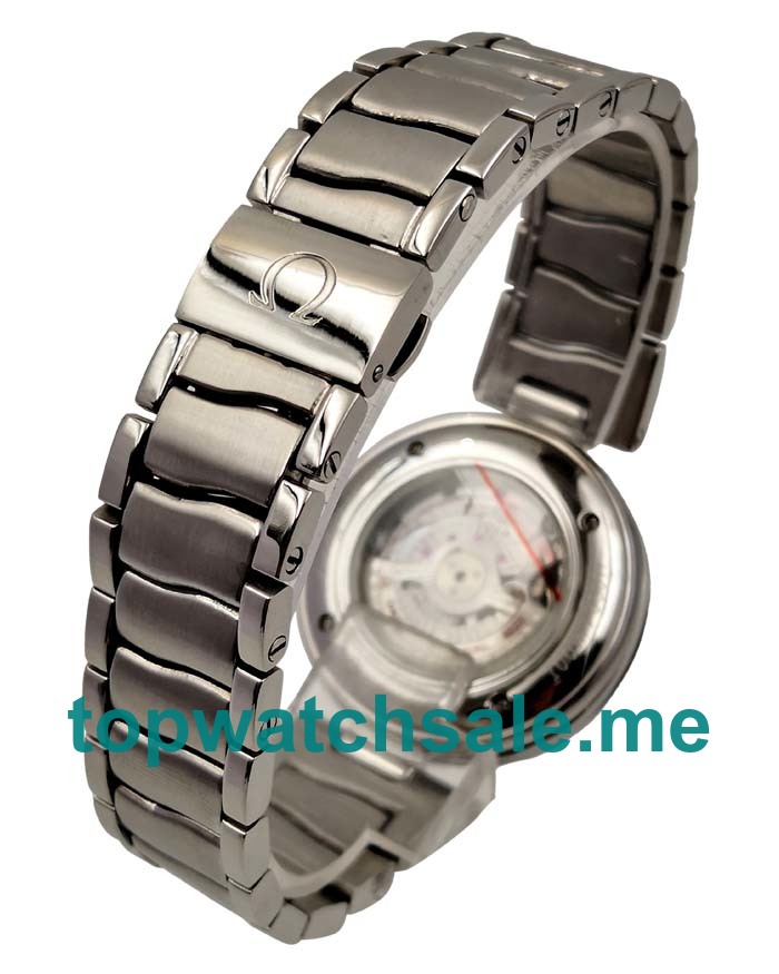 UK White Mother-of-pearl Dials Omega De Ville Ladymatic 425.35.34.20.55.001 Fake Watches With Diamonds