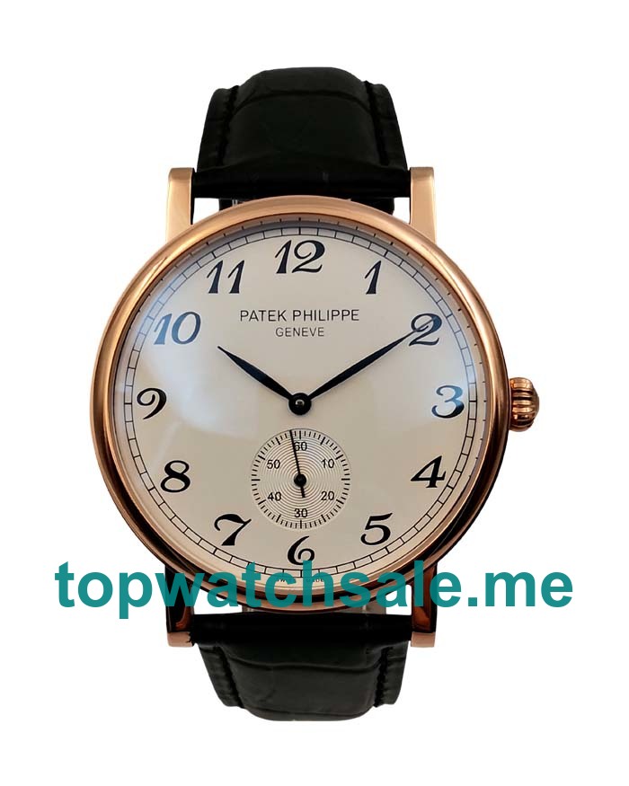 UK Black Dials Rose Gold Patek Philippe Calatrava 128408 Replica Watches