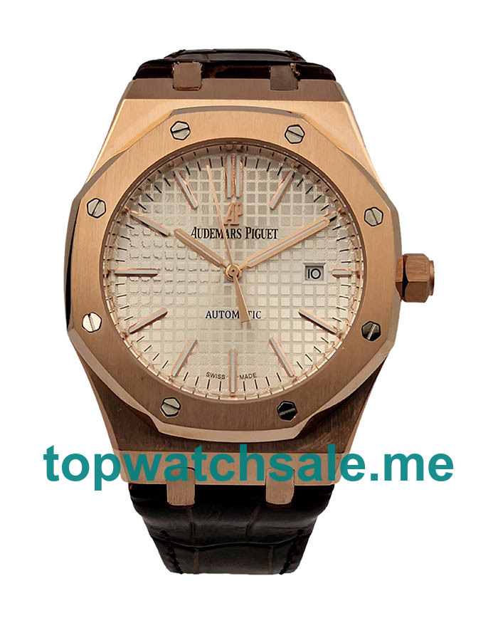 UK Silvery White Dials Rose Gold Audemars Piguet Royal Oak 15400OR.OO.D088CR.01 Replica Watches