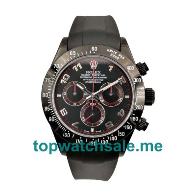 UK Black Dials Black Steel Rolex Daytona 116509 Replica Watches