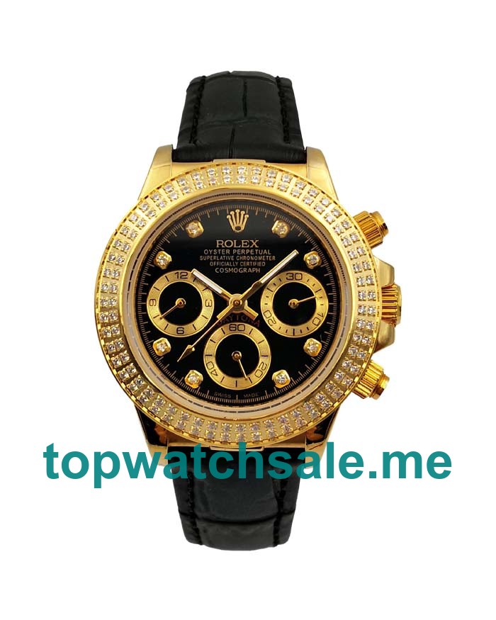 UK Black Dials Gold Rolex Daytona 116508 Replica Watches