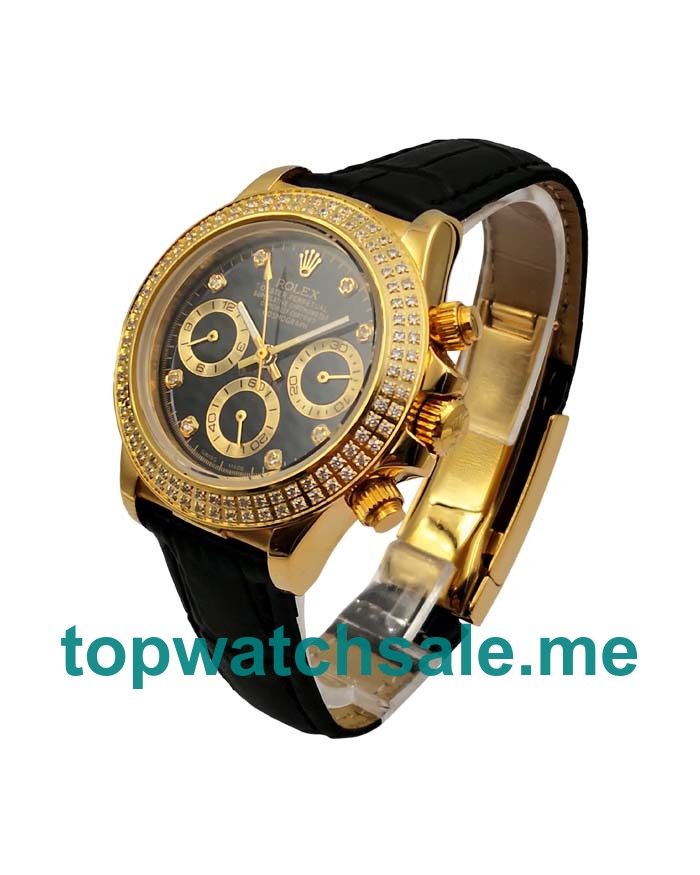 UK Black Dials Gold Rolex Daytona 116508 Replica Watches