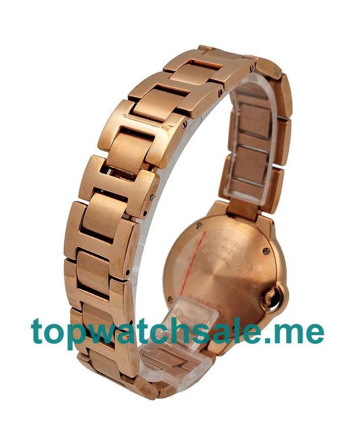 UK White Dials Rose Gold Cartier Ballon Bleu WE902062 Replica Watches