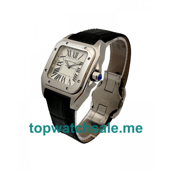 UK Silver Dials Steel Cartier Santos 100 W20106X8 Replica Watches