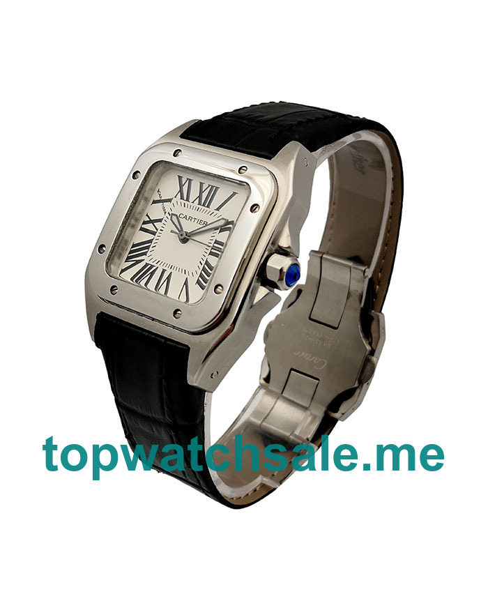 UK Silver Dials Steel Cartier Santos 100 W20106X8 Replica Watches