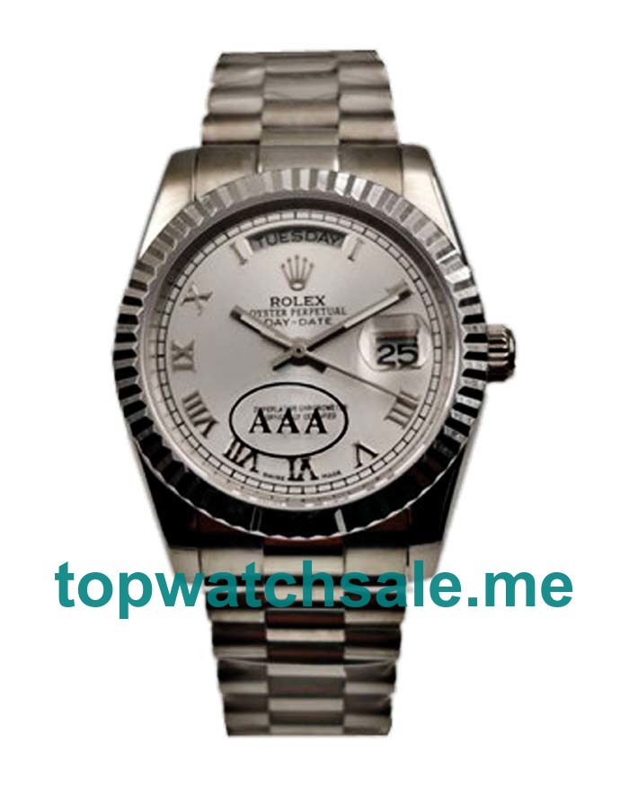 UK Silver Dials Steel Rolex Day-Date 118239 Replica Watches