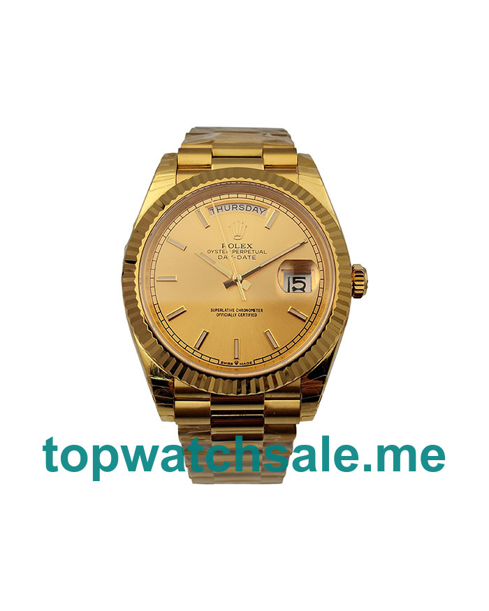 UK Champagne Dials Gold Rolex Day-Date 228238 Replica Watches