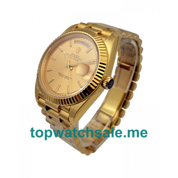 UK Champagne Dials Gold Rolex Day-Date 228238 Replica Watches