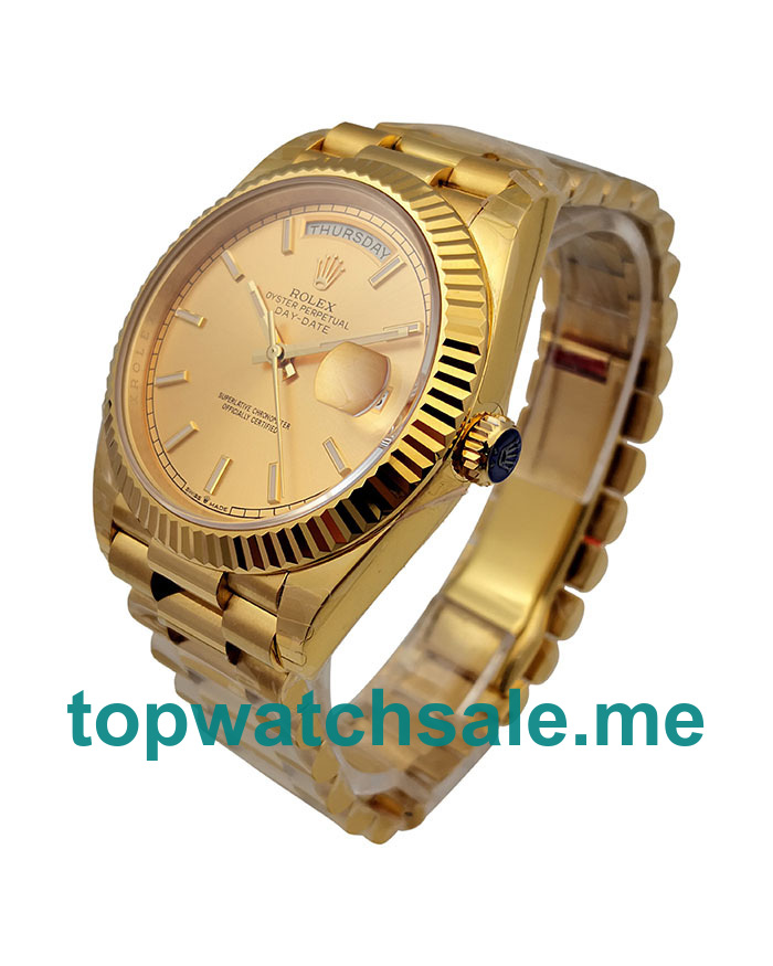 UK Champagne Dials Gold Rolex Day-Date 228238 Replica Watches