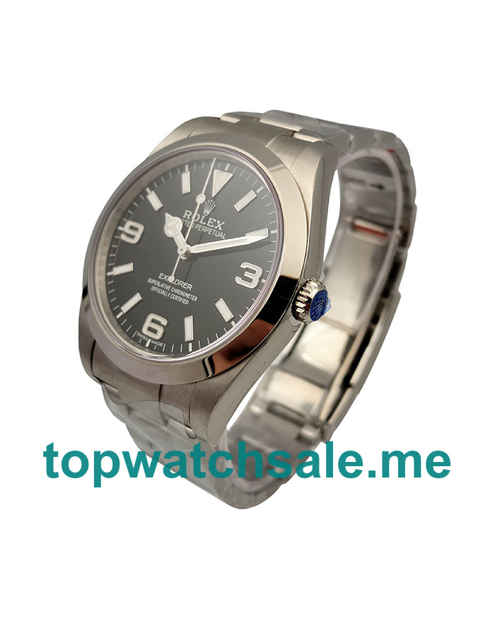 UK Black Dials Steel Rolex Explorer 214270 Replica Watches