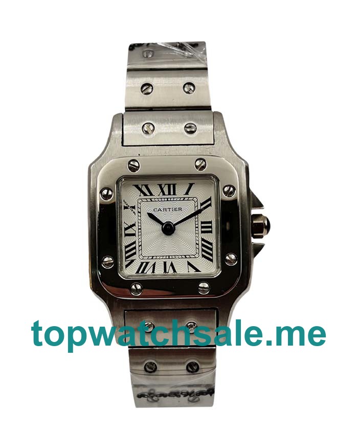 UK Silver Dials Steel Cartier Santos GALBEE W20056D6 Replica Watches