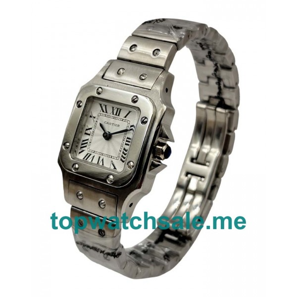 UK Silver Dials Steel Cartier Santos GALBEE W20056D6 Replica Watches