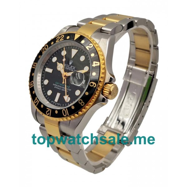 UK Black Dials Steel And Gold Rolex GMT-Master II 16713 LN Replica Watches