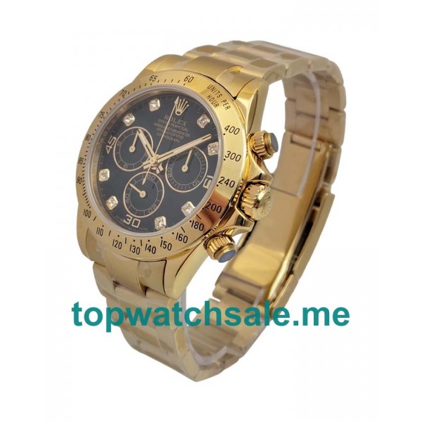 UK Black Dials Gold Rolex Daytona 116528 Replica Watches