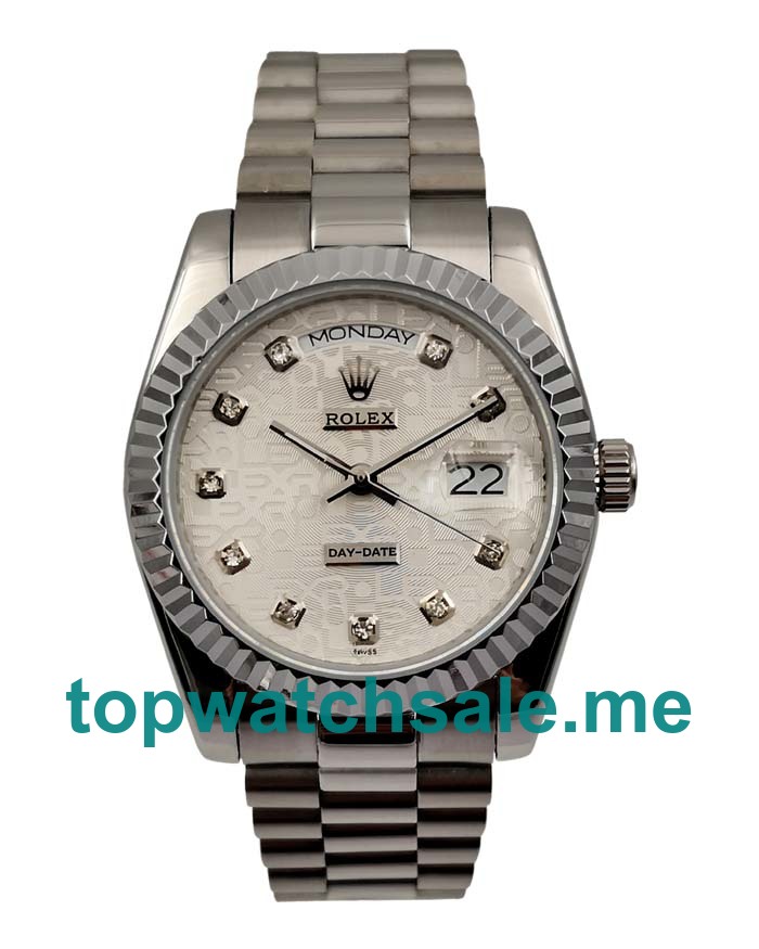 UK Silvery Dials Fake Rolex Day-Date 118239 Watches For Sale Online